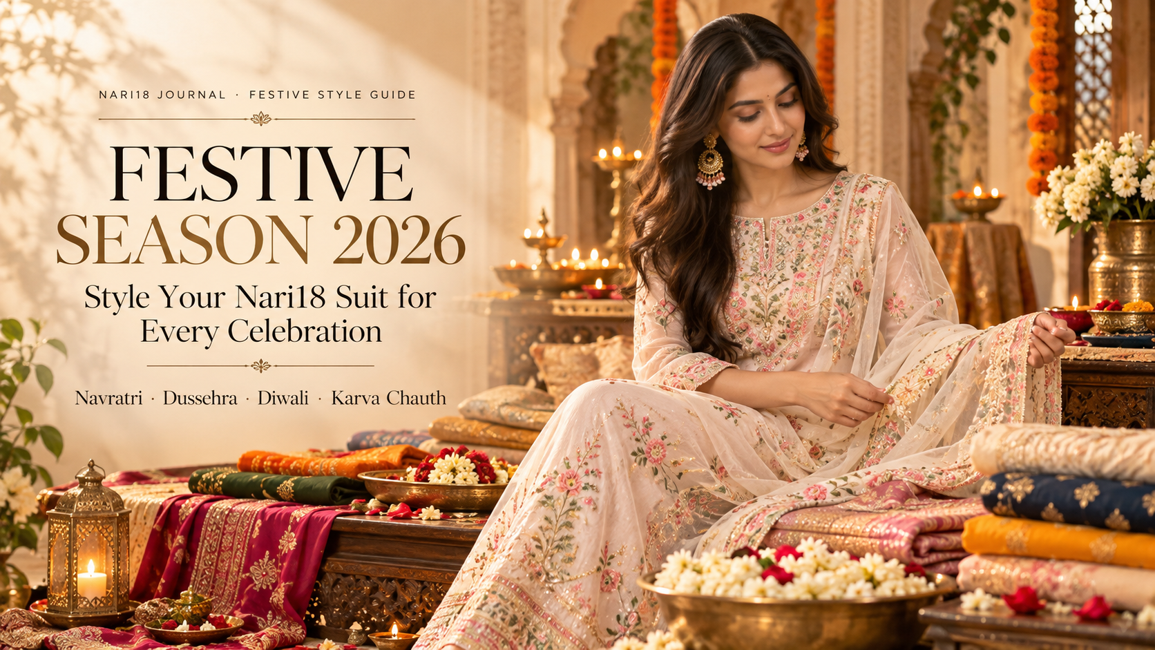 Festive Season 2026 — How to Style Nari18 Unstitched Suits for Navratri, Dussehra, Diwali & More