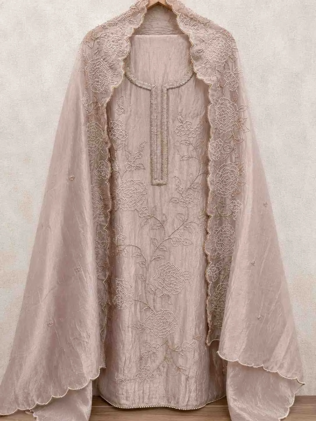 Celeste Pearl Heritage Unstitched Suit — Celeste Pearl Heritage Suit — thumbnail 2 | Nari18 Unstitched Suit