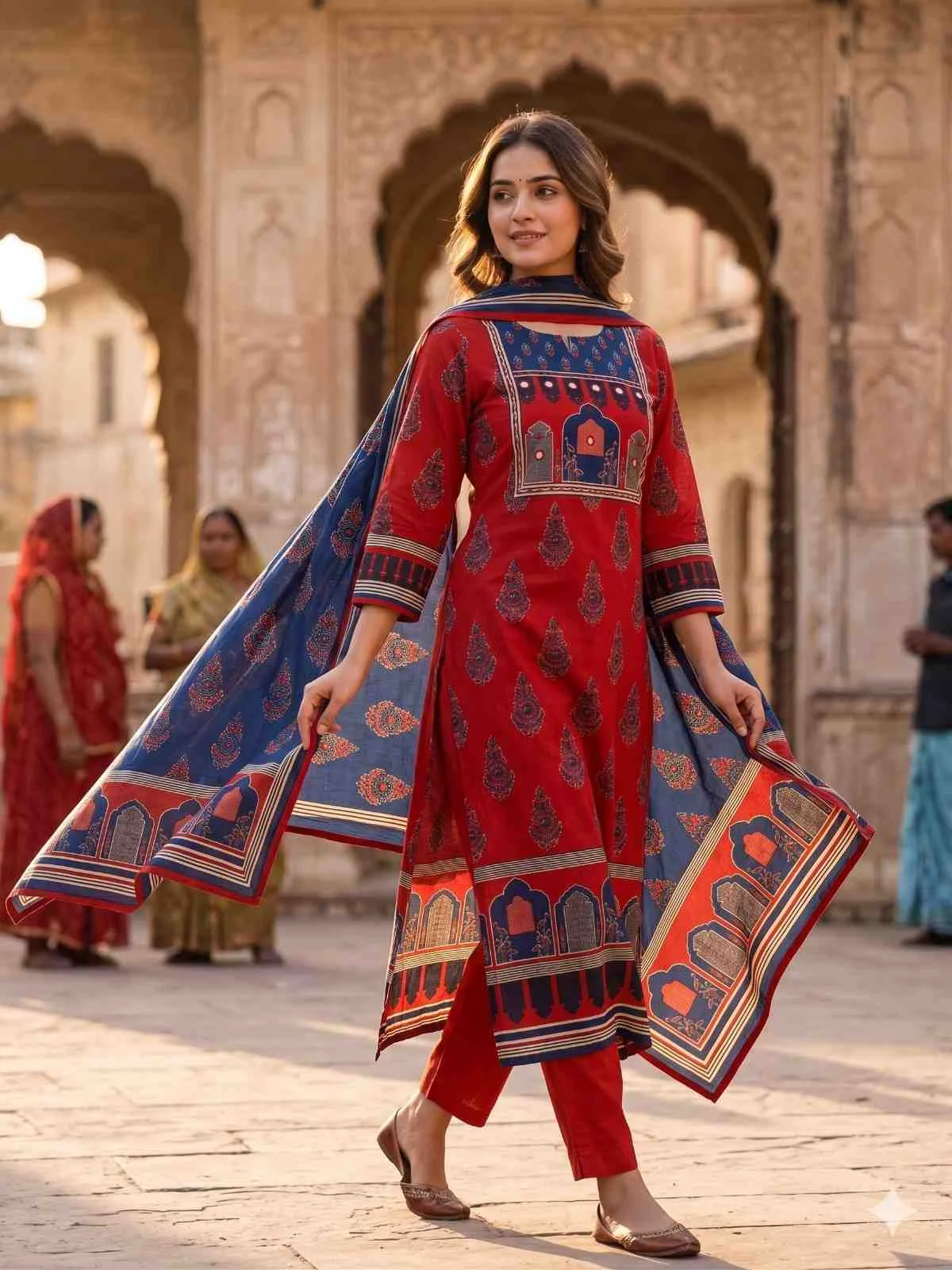 Heritage Arch Muslin Unstitched Suit — Heritage Arch Muslin Suit — Nari18 Unstitched Suit