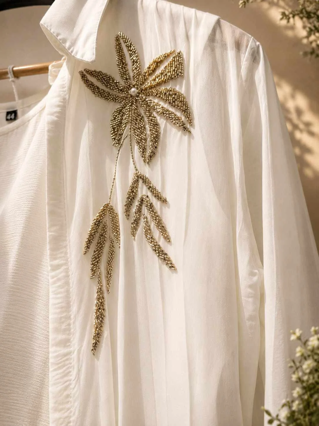 Ivory Luxe Organza Co-ord Set — Ivory Luxe Organza Co-ord Set — thumbnail 4 | Nari18 Unstitched Suit