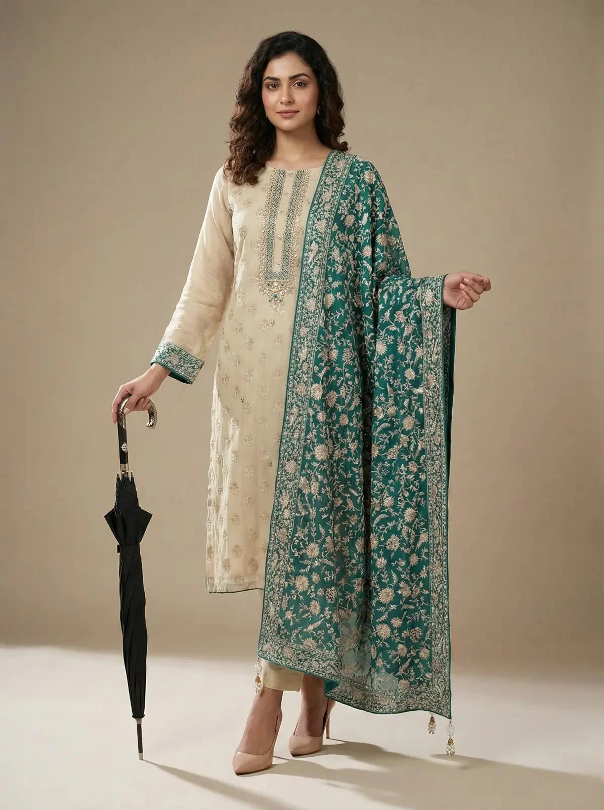 Sage & Emerald Heritage Embroidered Unstitched Suit — Sage & Emerald Heritage Embroidered Suit — Nari18 Unstitched Suit