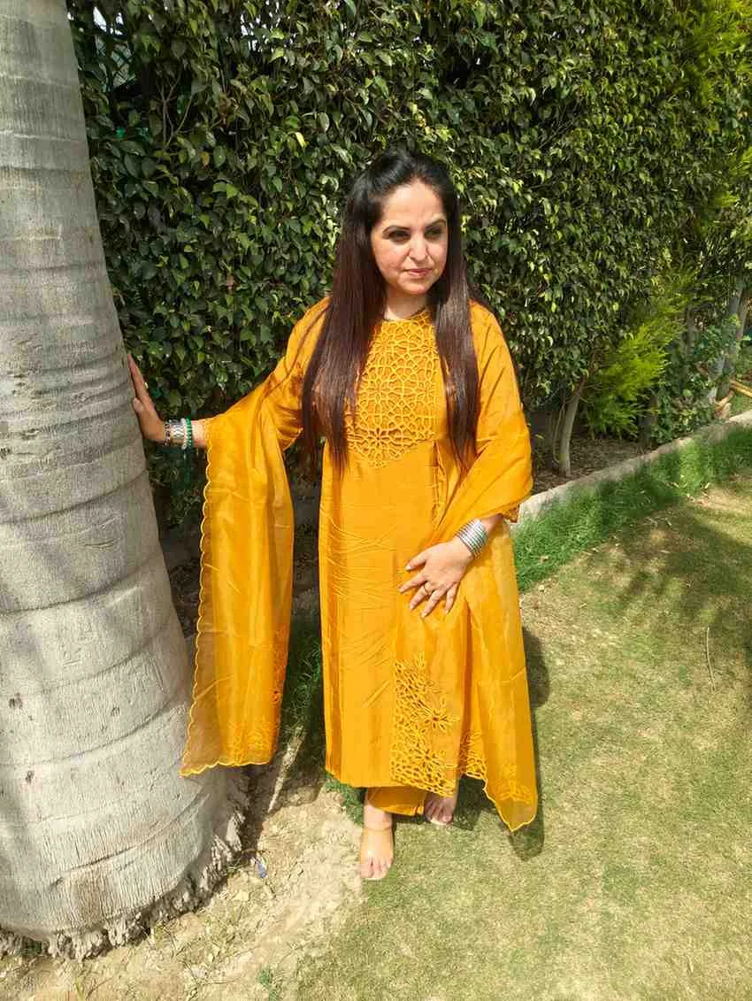 Sunshine Aura Cotton Unstitched Suit — Sunshine Aura Cotton Suit — Nari18 Unstitched Suit